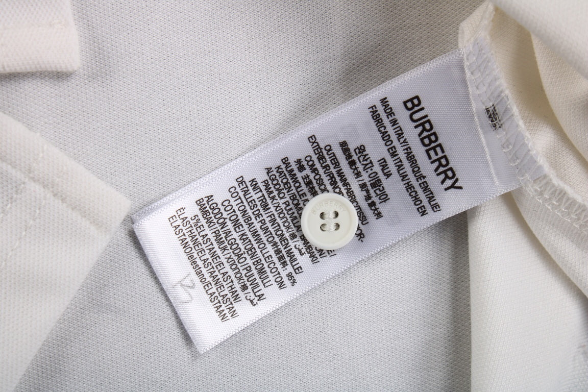 B**rry check collar polo - white