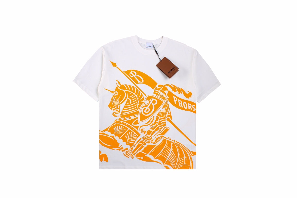 B**rry knight print t-shirt - white and orange