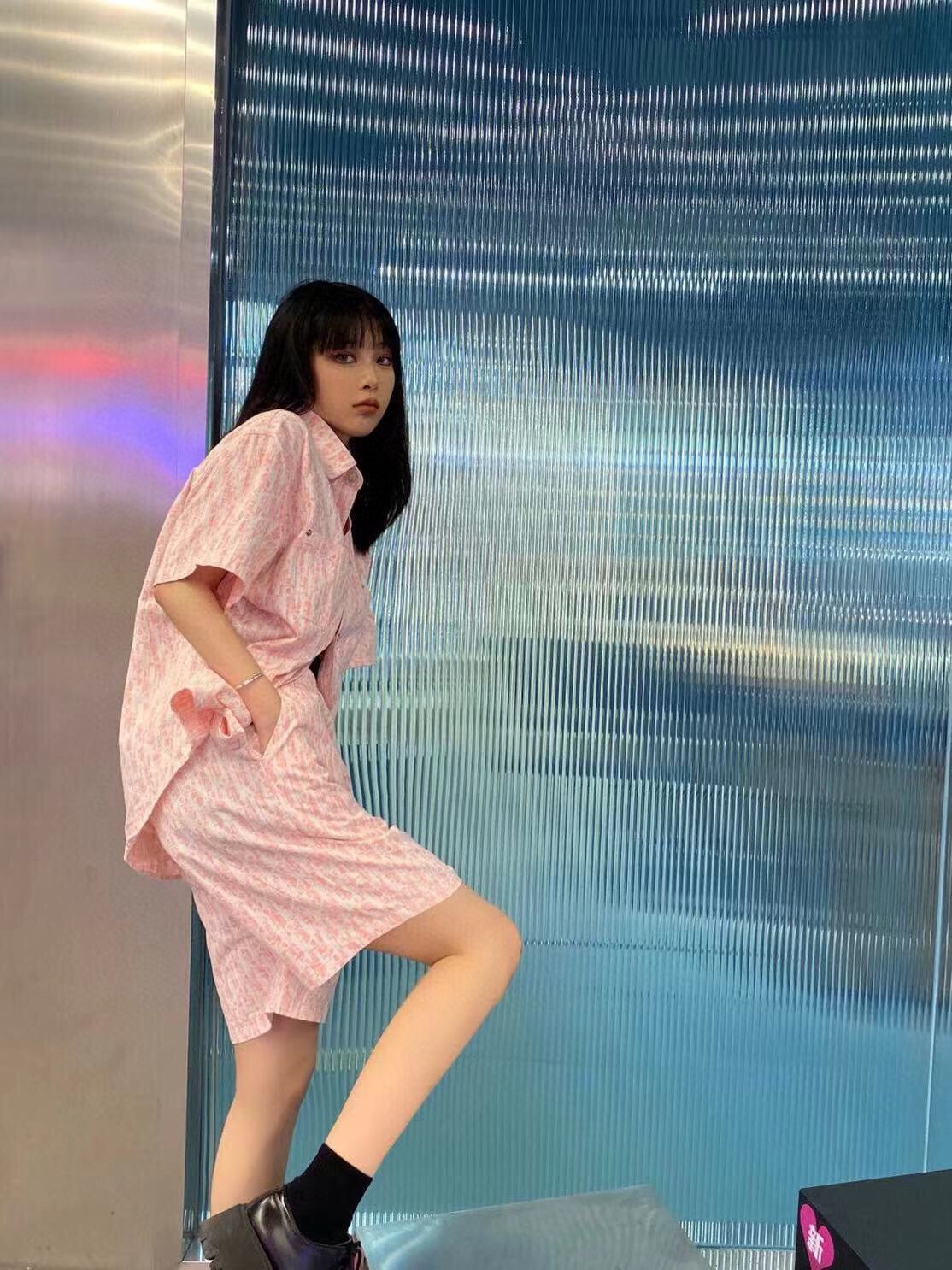 D*or monogram shirt (pink/white)