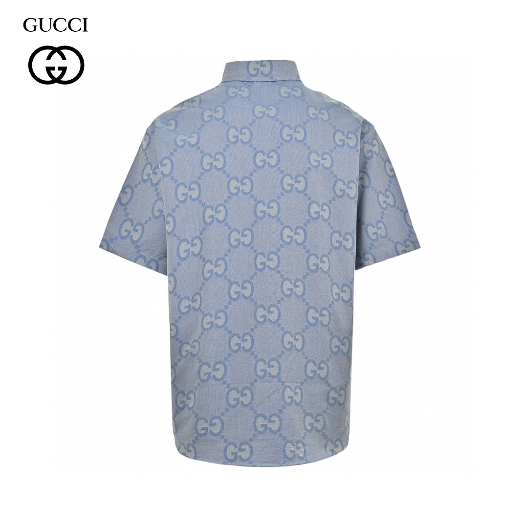 G*u*i allover logo denim shirt