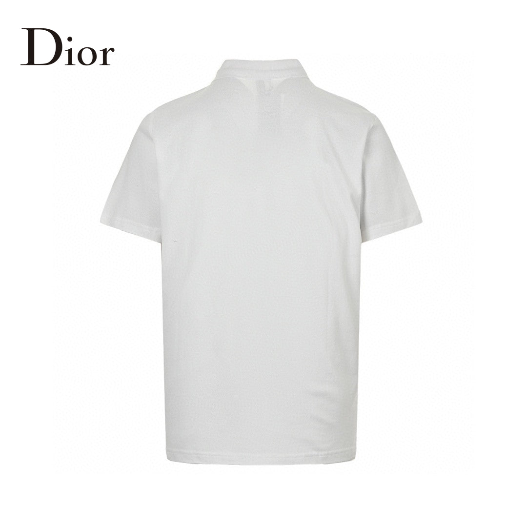 D*or oblique embroidered white polo shirt