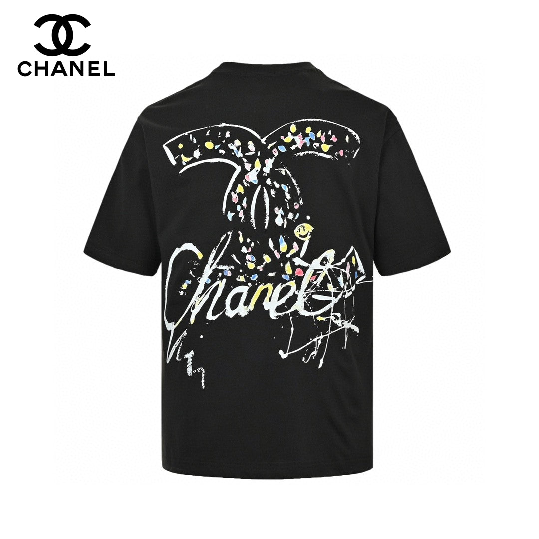 Ch*el signature logo black t-shirt