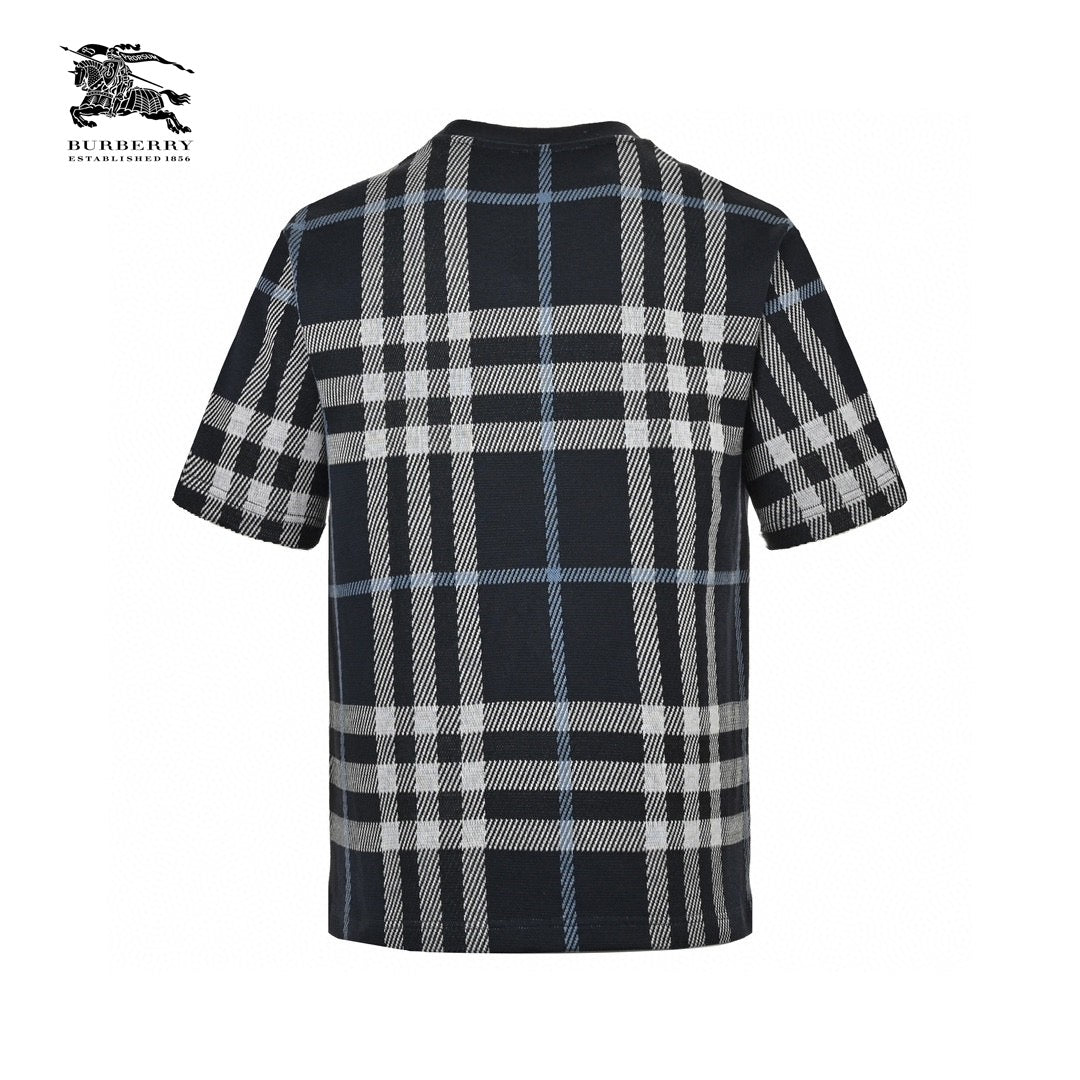 B**rry navy check t-shirt