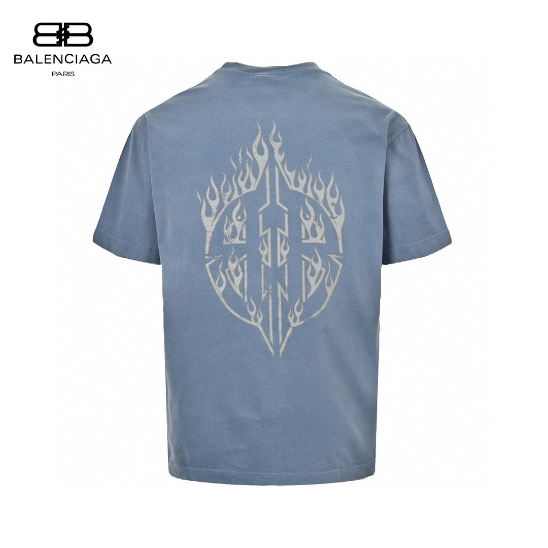 Ba*len*cia*ga flame logo t-shirt (blue)