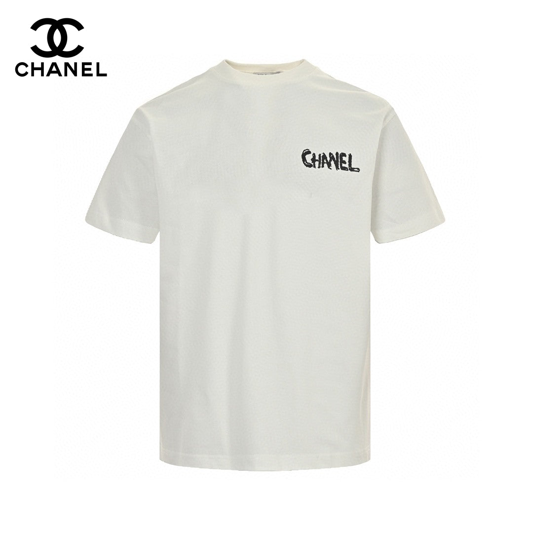 Ch*el pink splash logo t-shirt