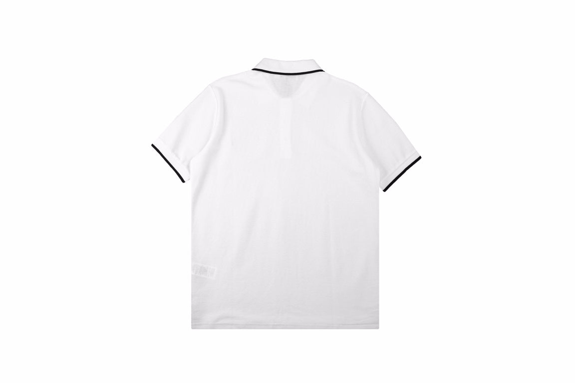 B**rry textured polo shirt in white