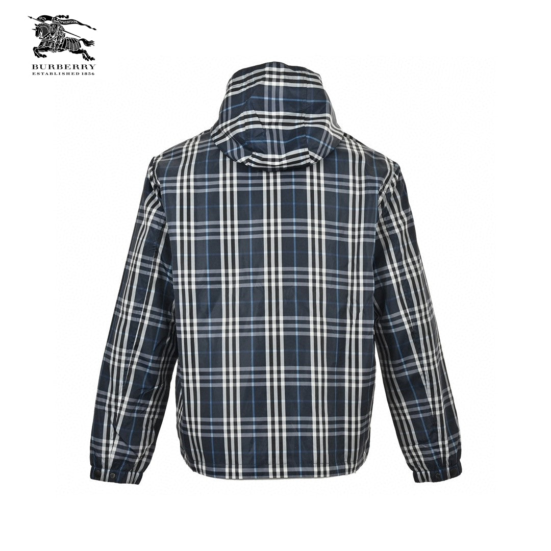 B**rry checkered hooded jacket