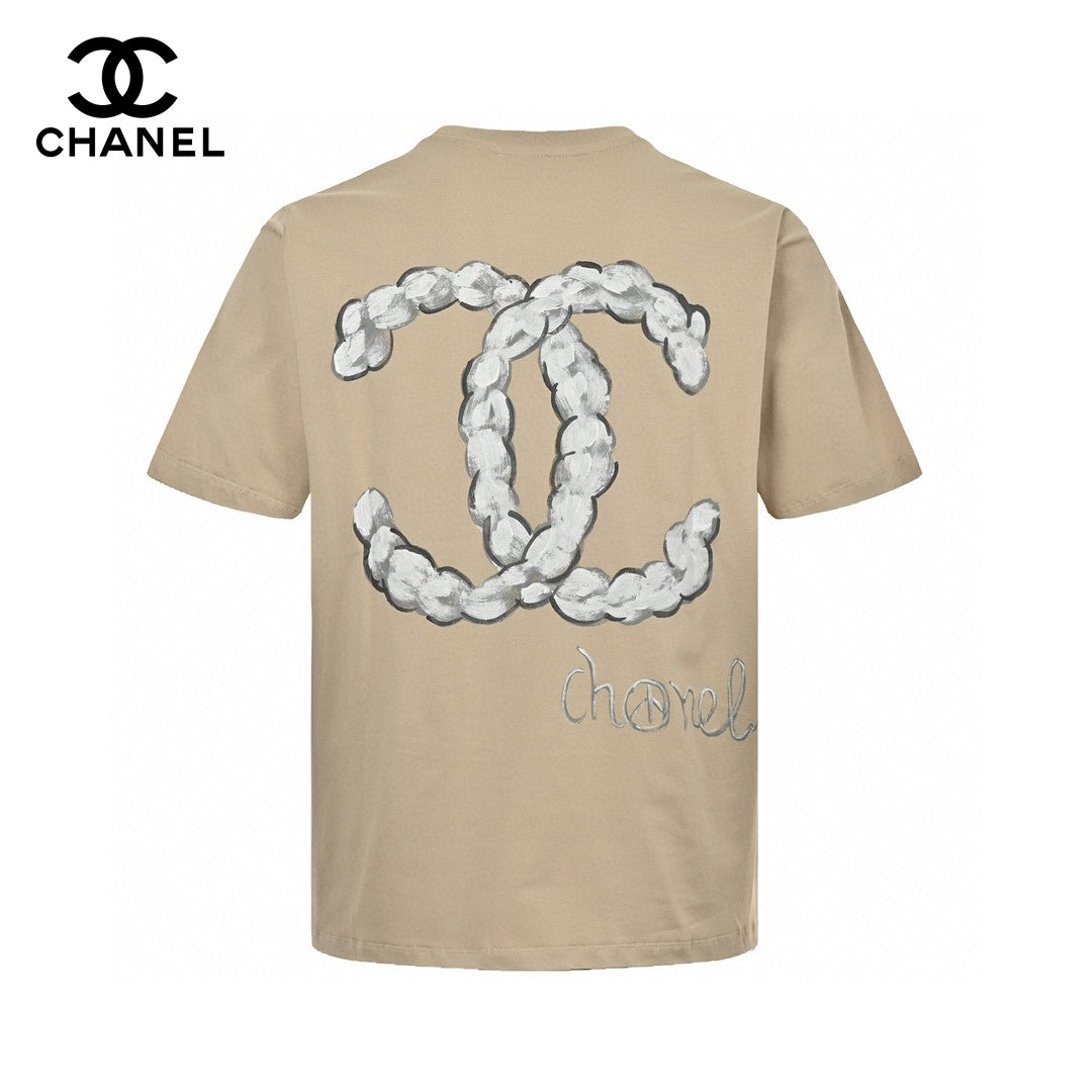 Ch*el cloud logo t-shirt in beige