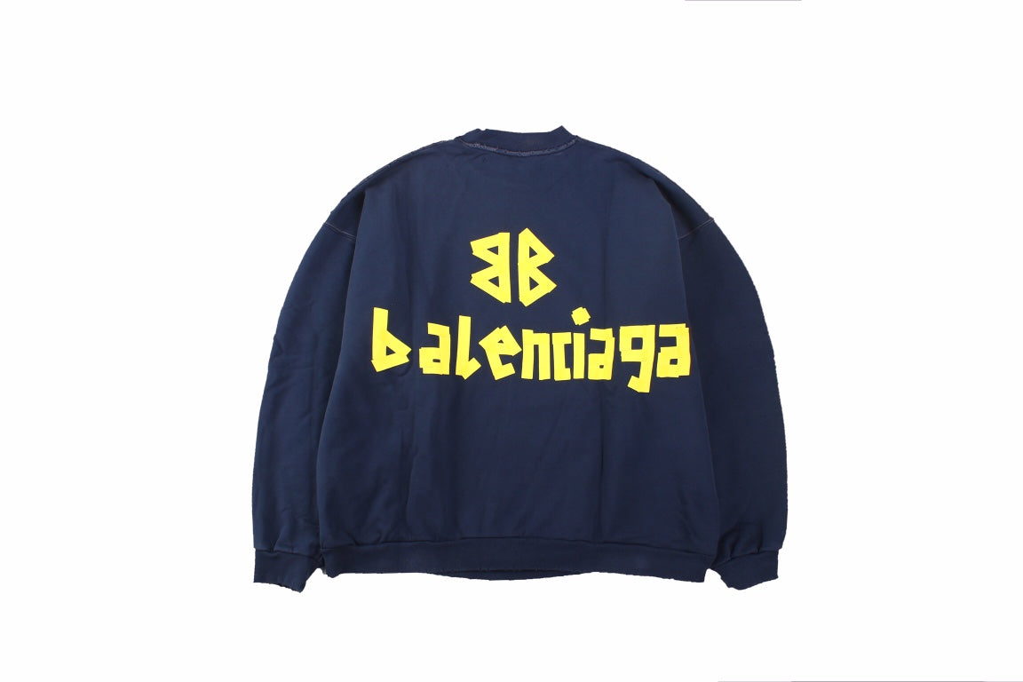 Ba*len*cia*ga navy blue crewneck