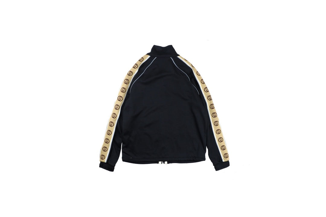 G*u*i gg logo stripe track jacket - black