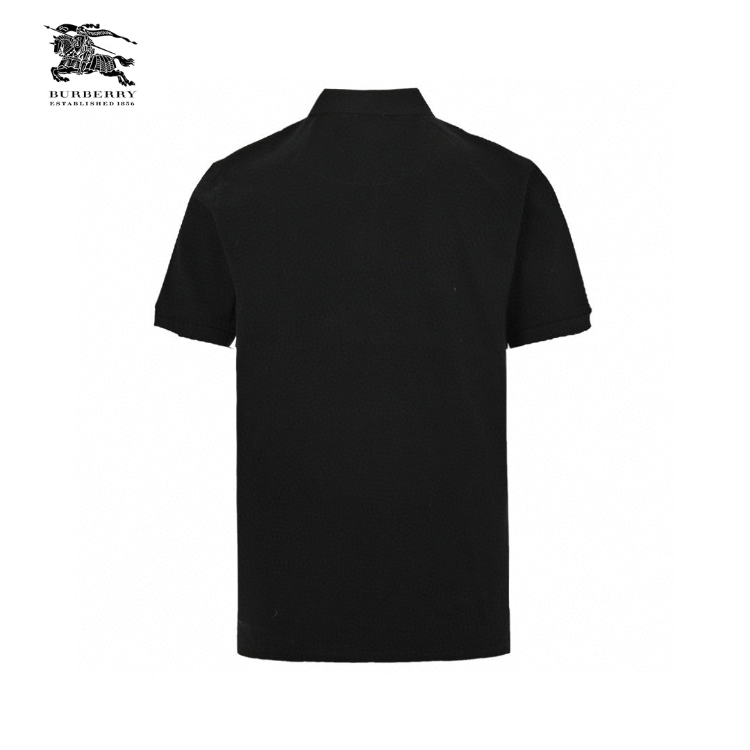 B**rry monogram logo black polo shirt