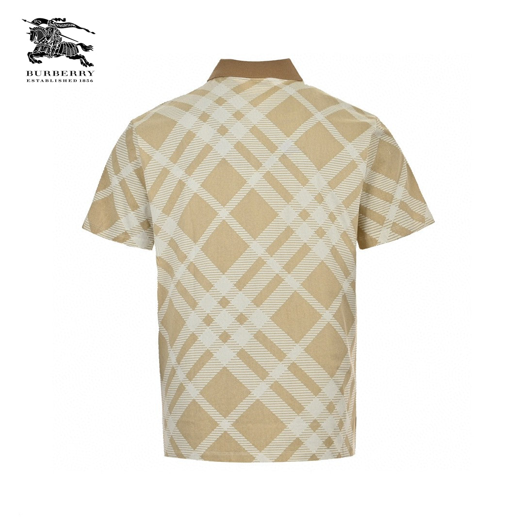 B**rry geometric check polo shirt