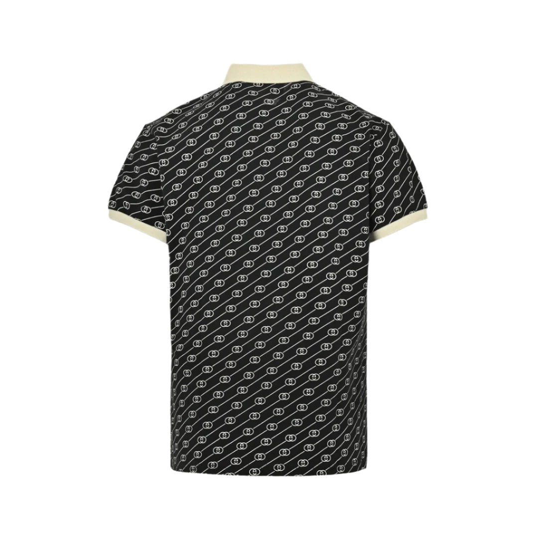 G*u*i black gg pattern polo shirt