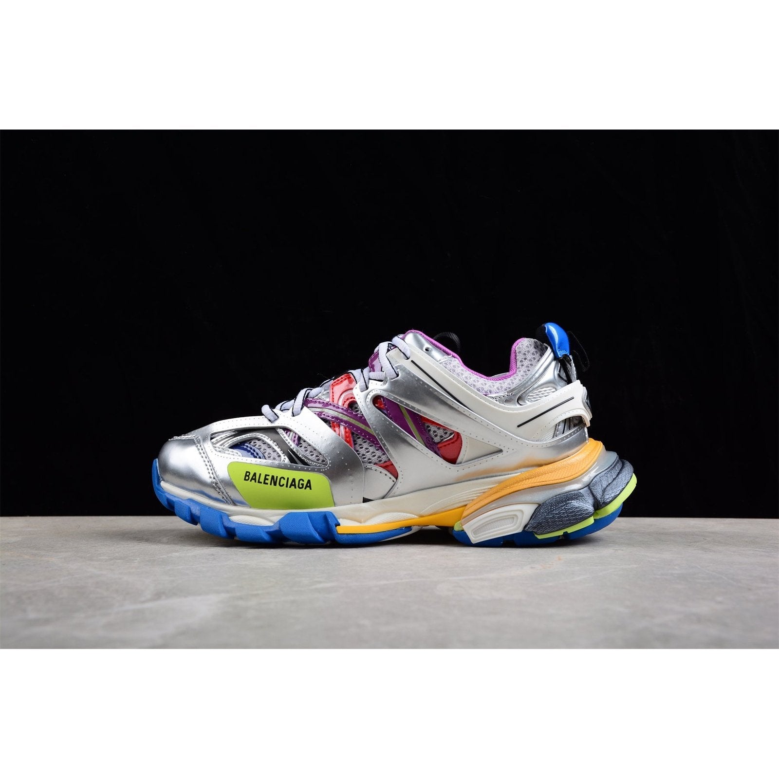 Ba*len*cia*ga track x leather free white silver multi