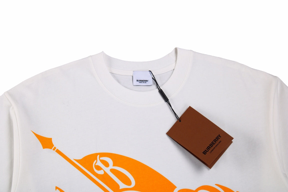 B**rry knight print t-shirt - white and orange