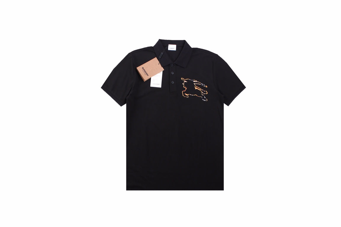 B**rry embroidered knight polo - black