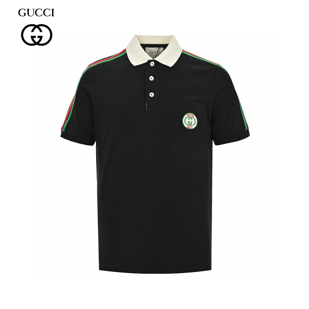 G*u*i stripe sleeve polo shirt