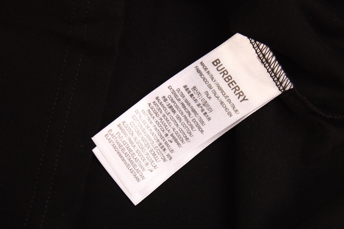 B**rry check sleeve t-shirt (black)