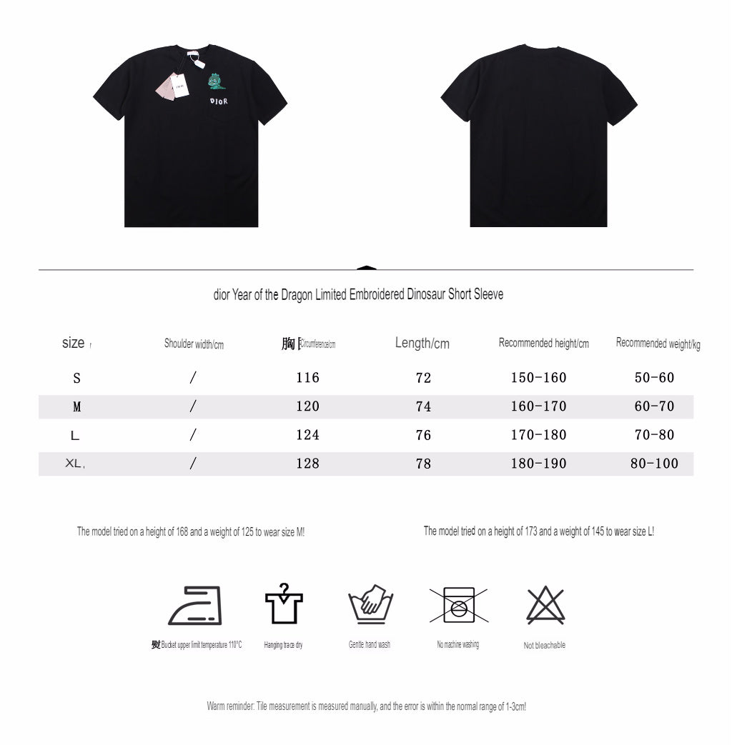 D*or embroidered lizard t-shirt - black