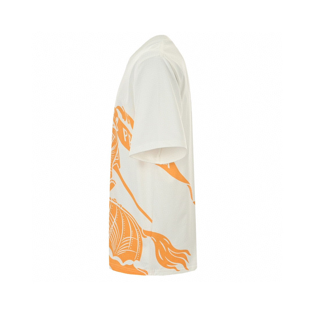 B**rry knight print t-shirt (cream/orange)