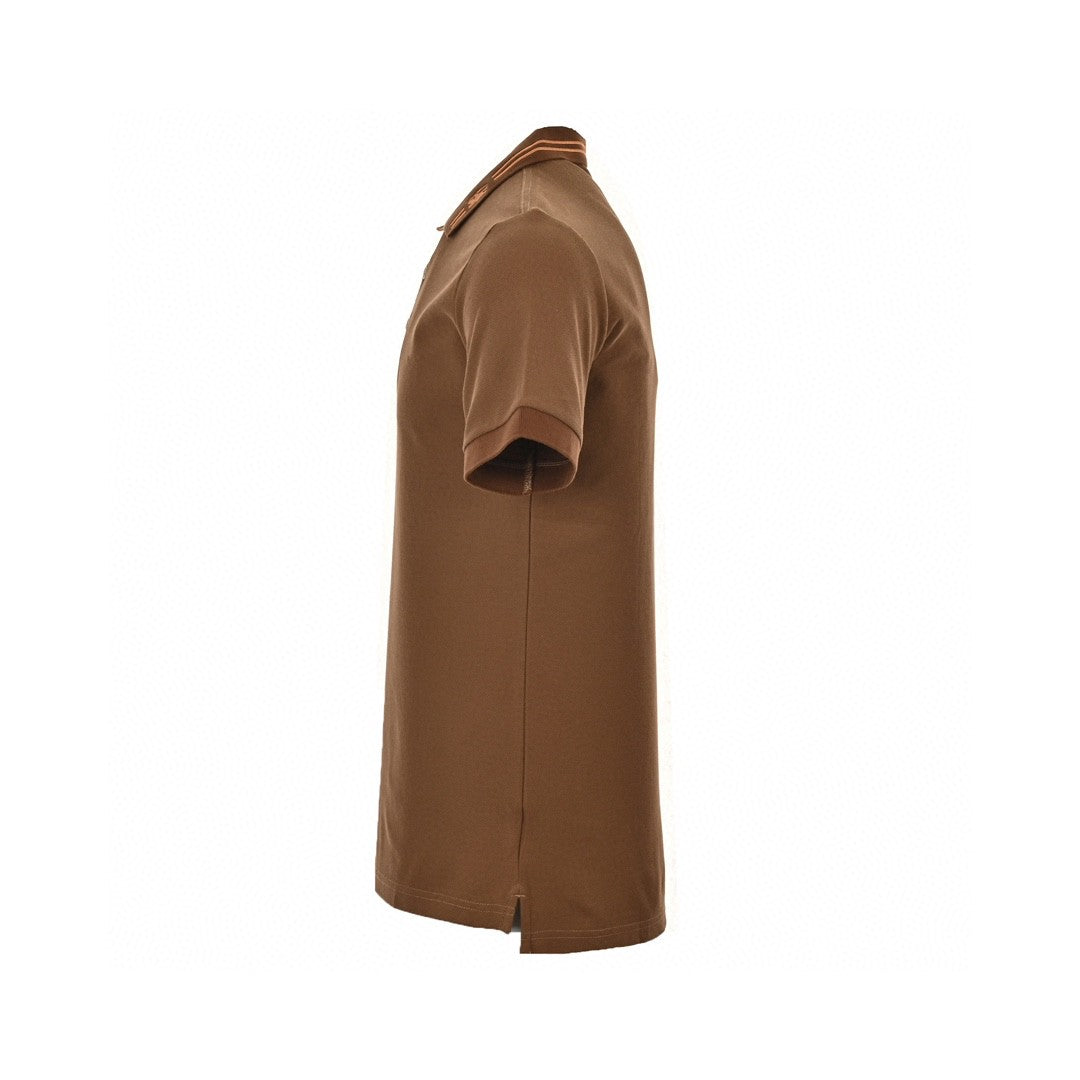 B**rry striped collar polo shirt in brown