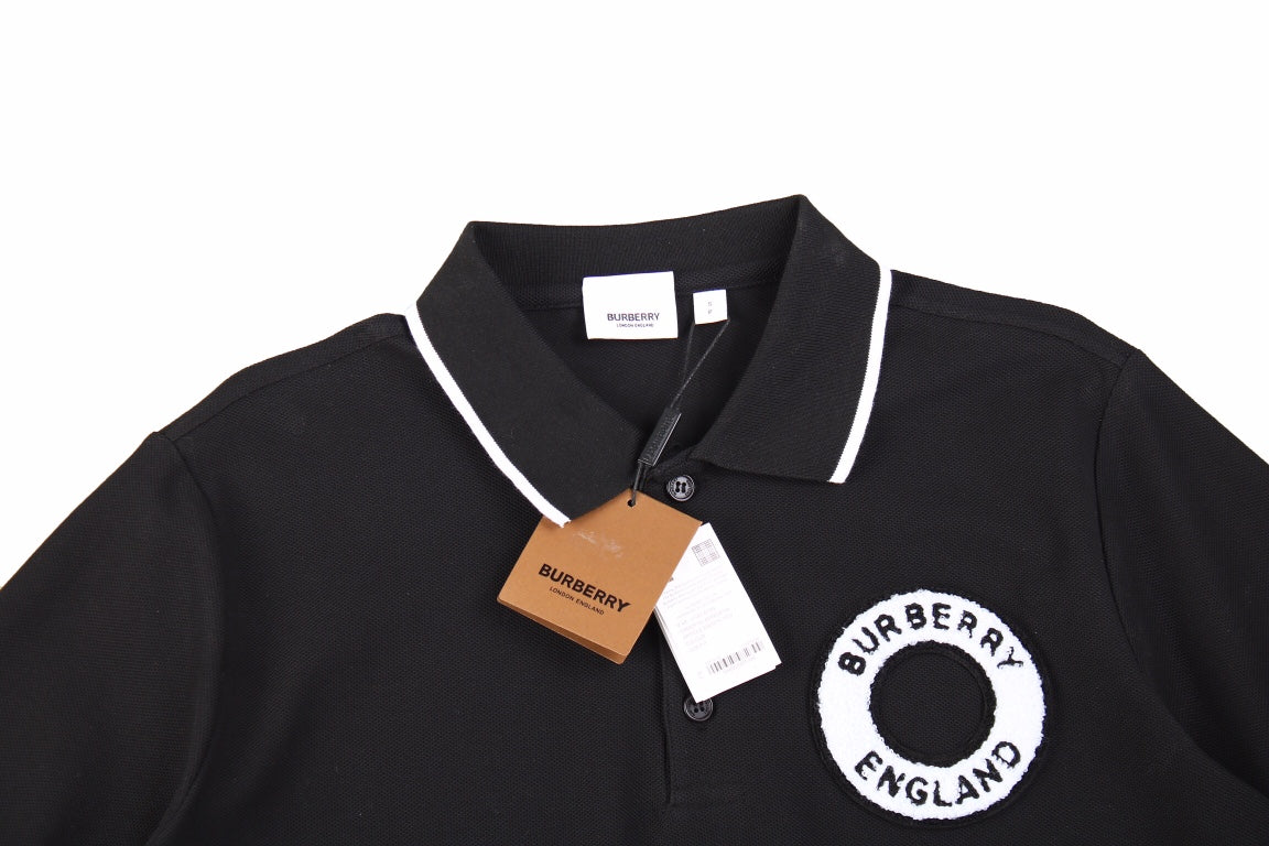 B**rry england logo polo shirt - black