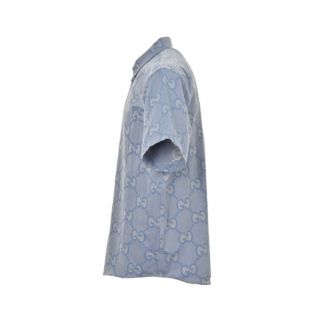 G*u*i allover logo denim shirt