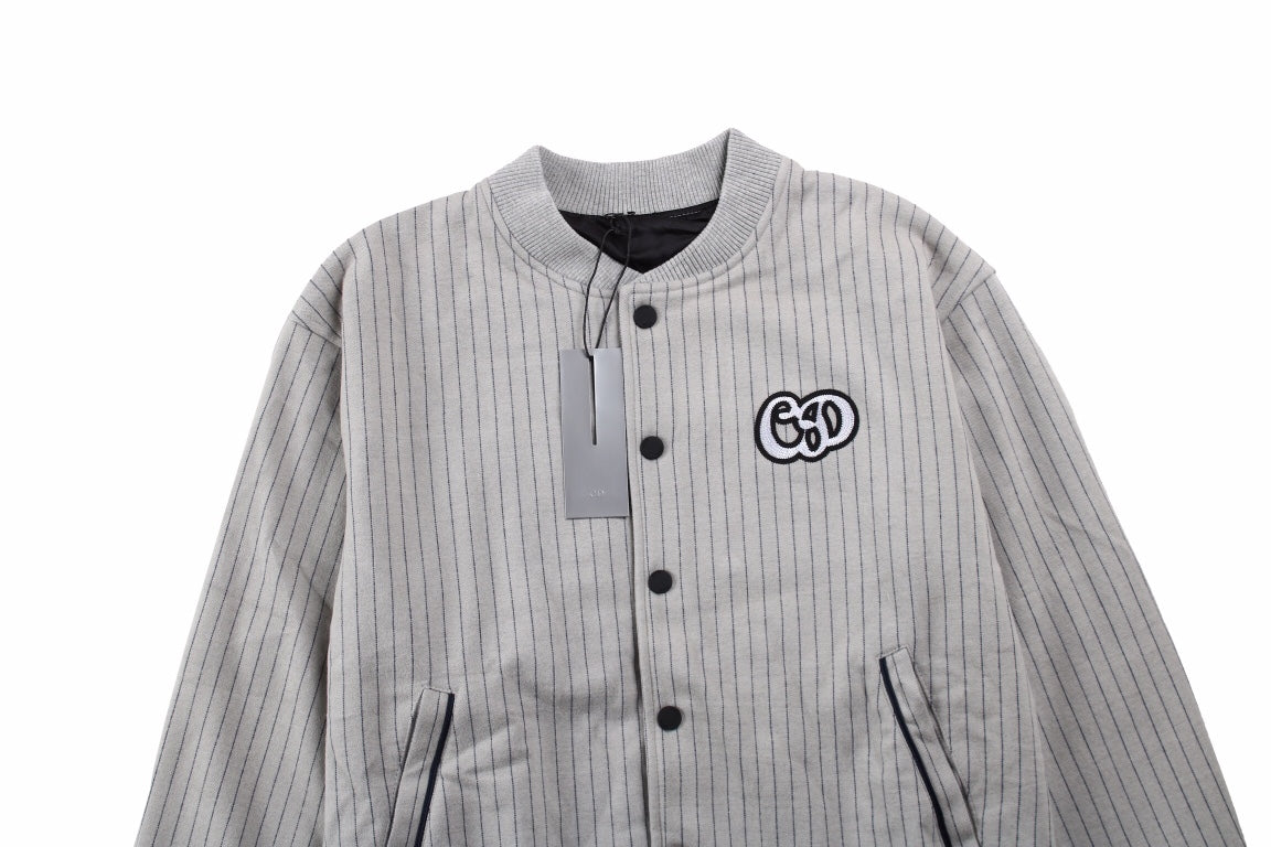 D*or striped bomber jacket - grey