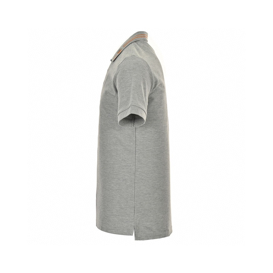 B**rry striped collar polo shirt in grey
