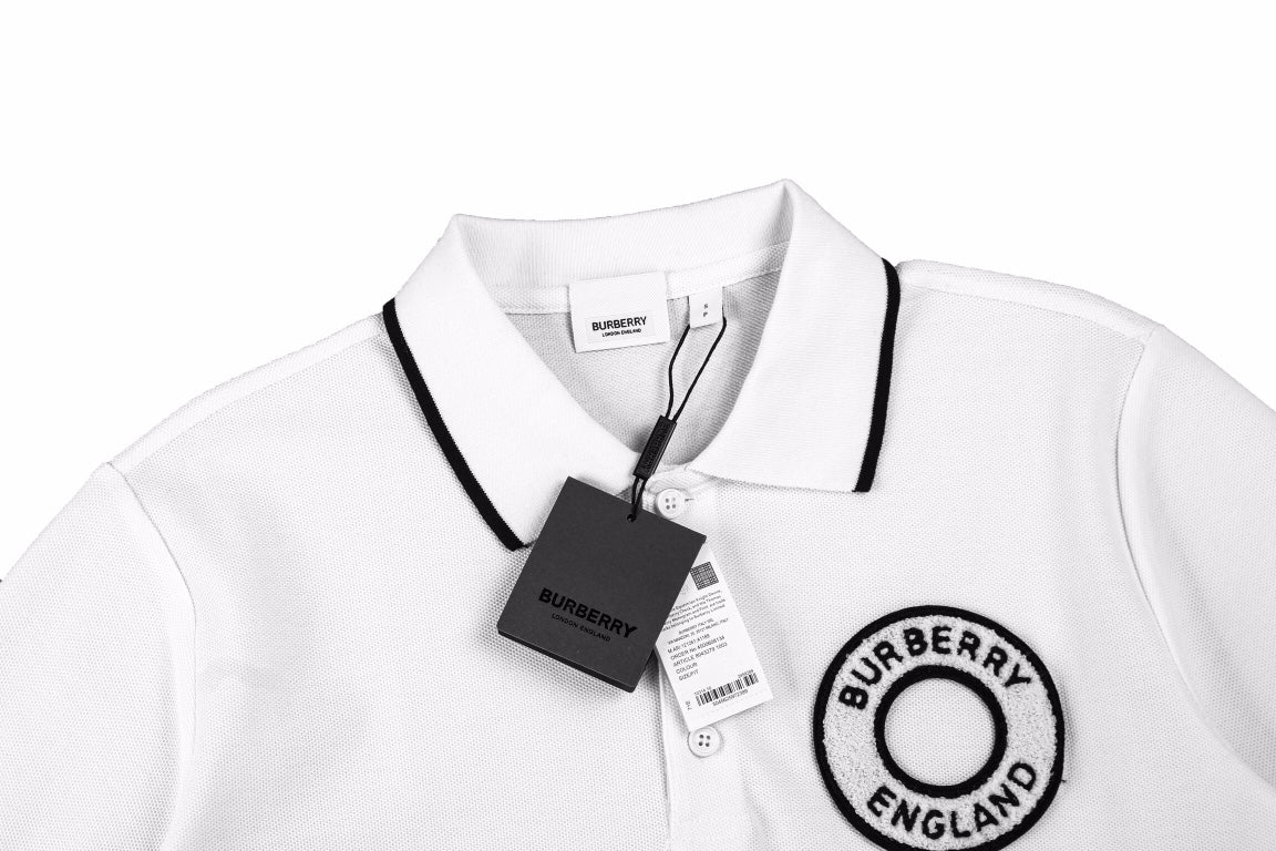 B**rry textured polo shirt in white