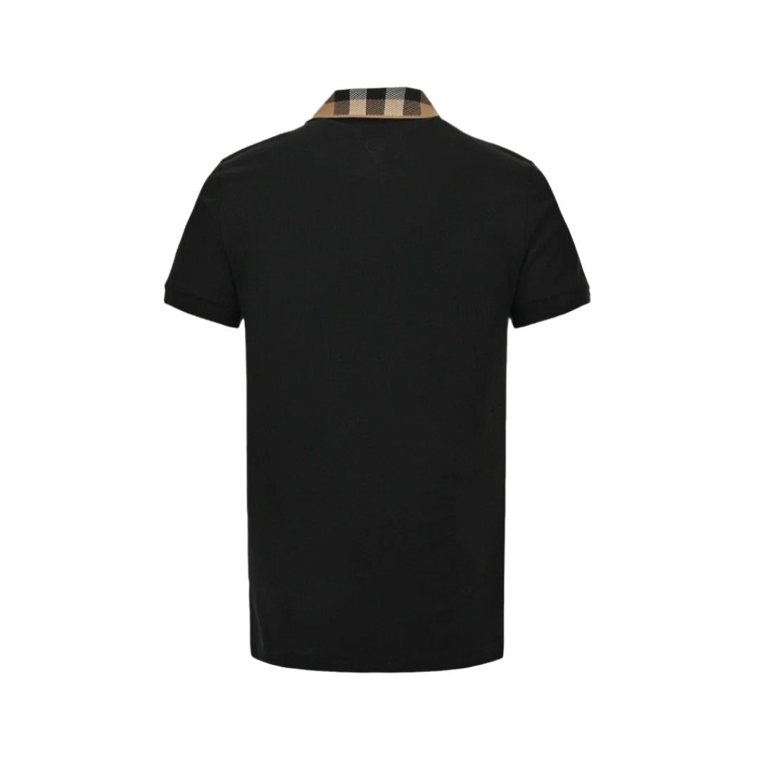 B**rry polo shirt with check collar (black)