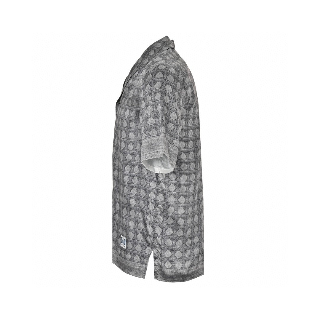 D*or geometric pattern short sleeve shirt in gray