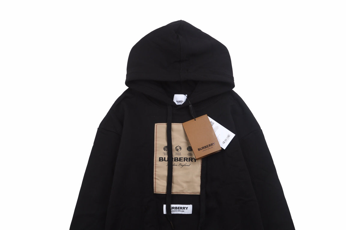 B**rry black hoodie with logo patch