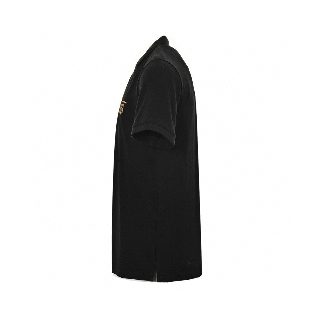 B**rry monogram logo black polo shirt