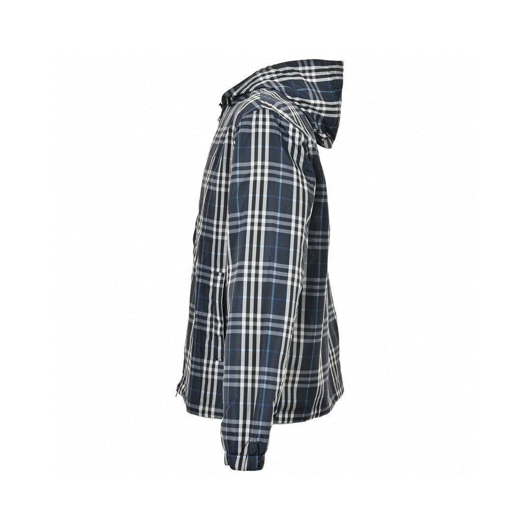 B**rry checkered hooded jacket