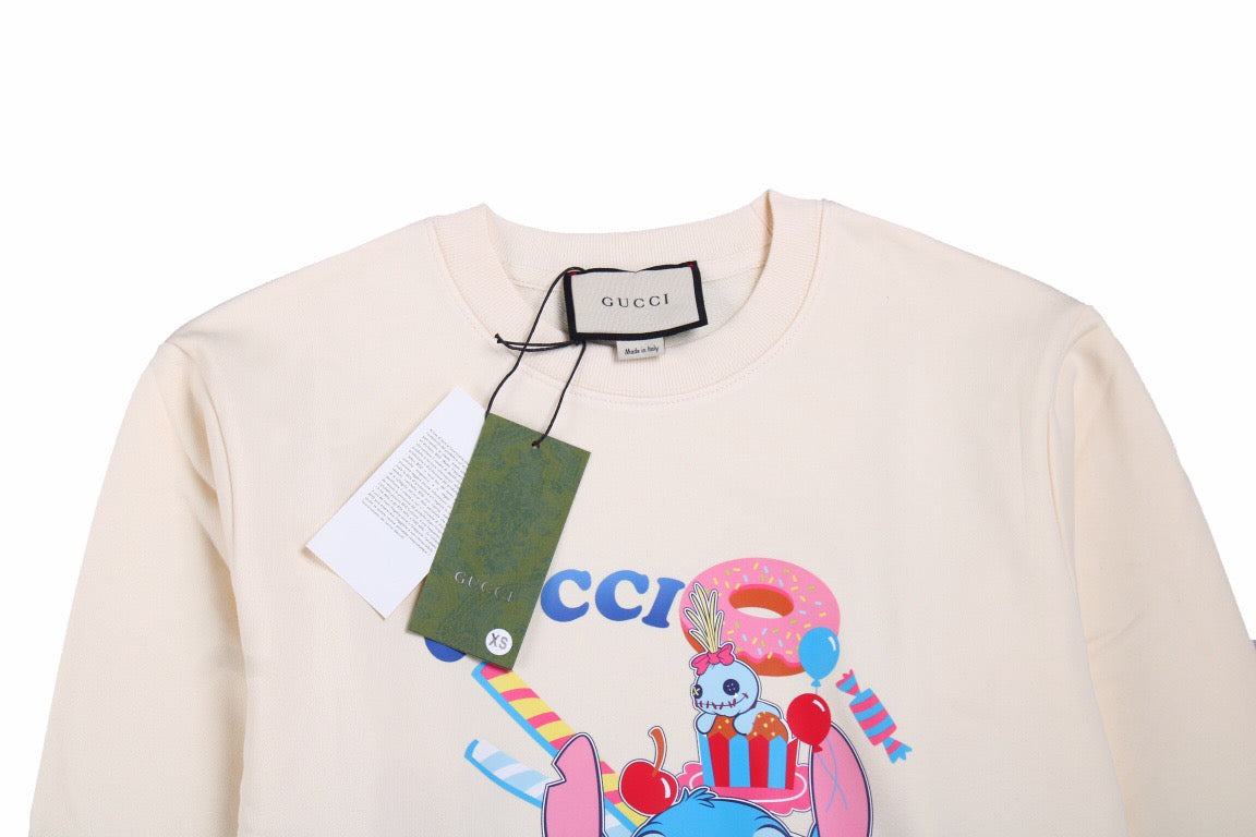 G*u*i stitch donut sweatshirt - cream