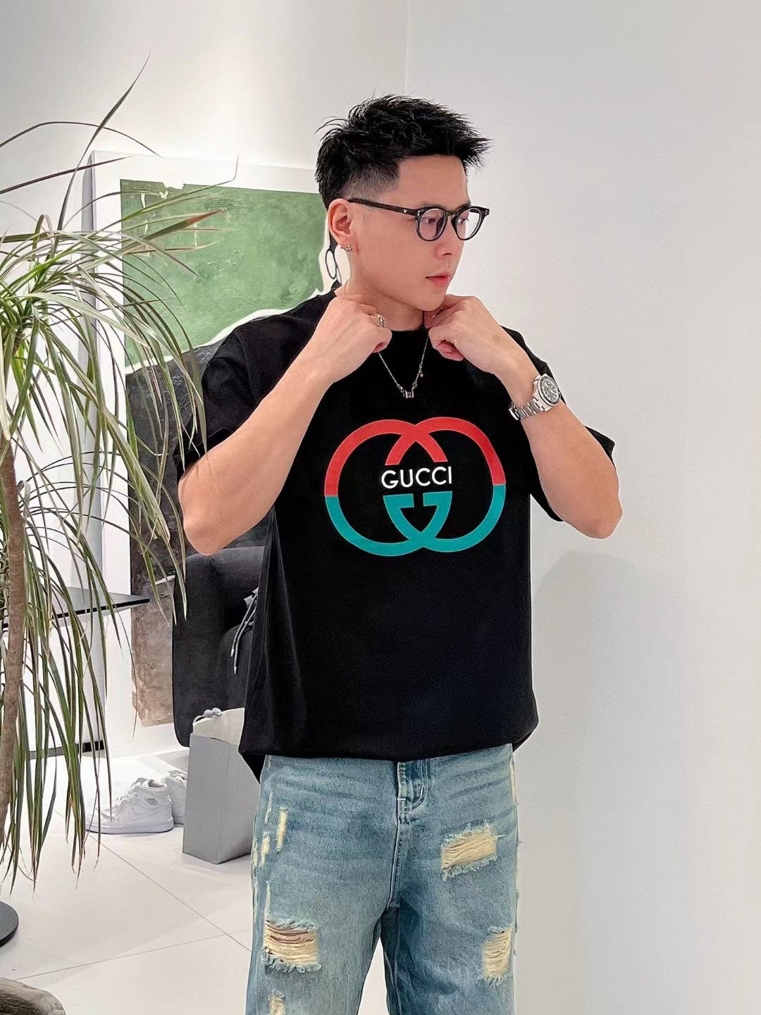 G*u*i interlocking gg black t-shirt