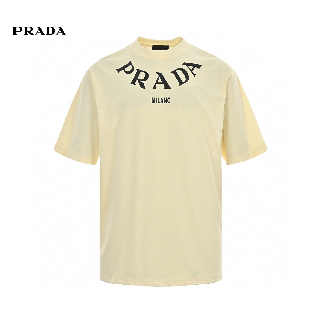 Pra*a t-shirt - cream with bold branding