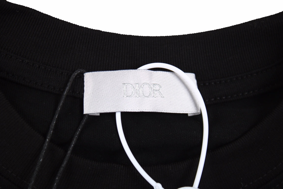 D*or embroidered lizard t-shirt - black