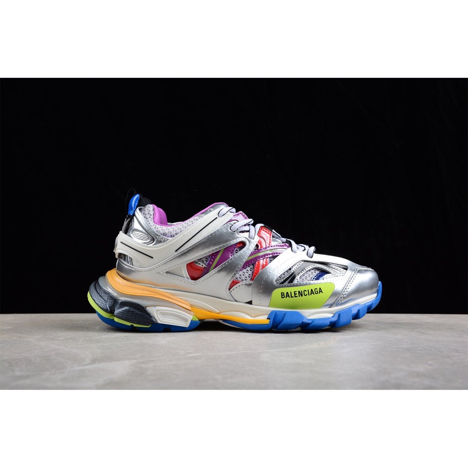 Ba*len*cia*ga track x leather free white silver multi