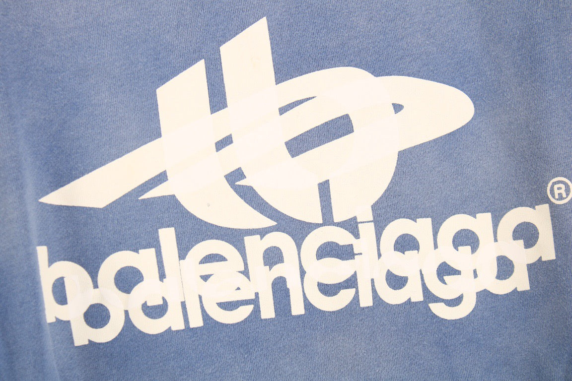 Ba*len*cia*ga blue graphic hoodie