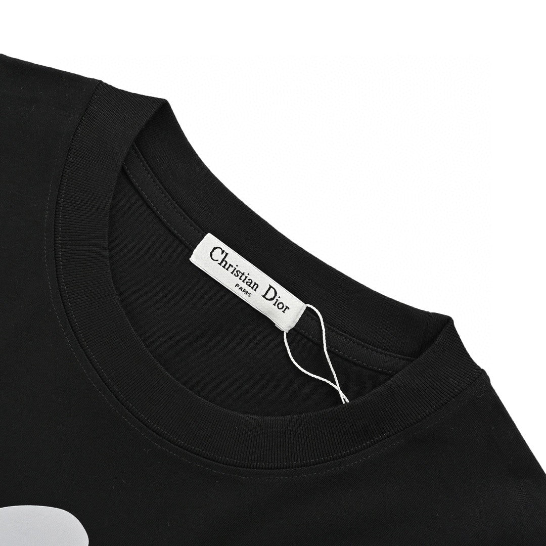 D*or oversized white logo black t-shirt