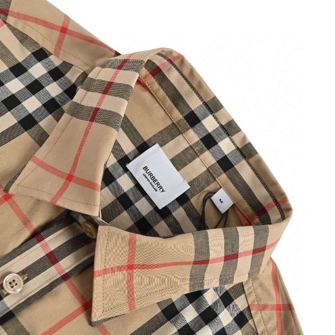 B**rry check short-sleeve shirt