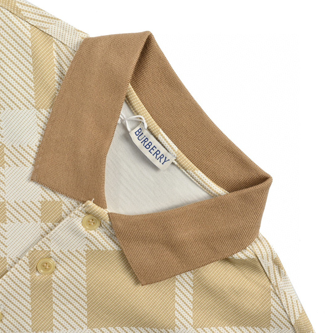 B**rry geometric check polo shirt