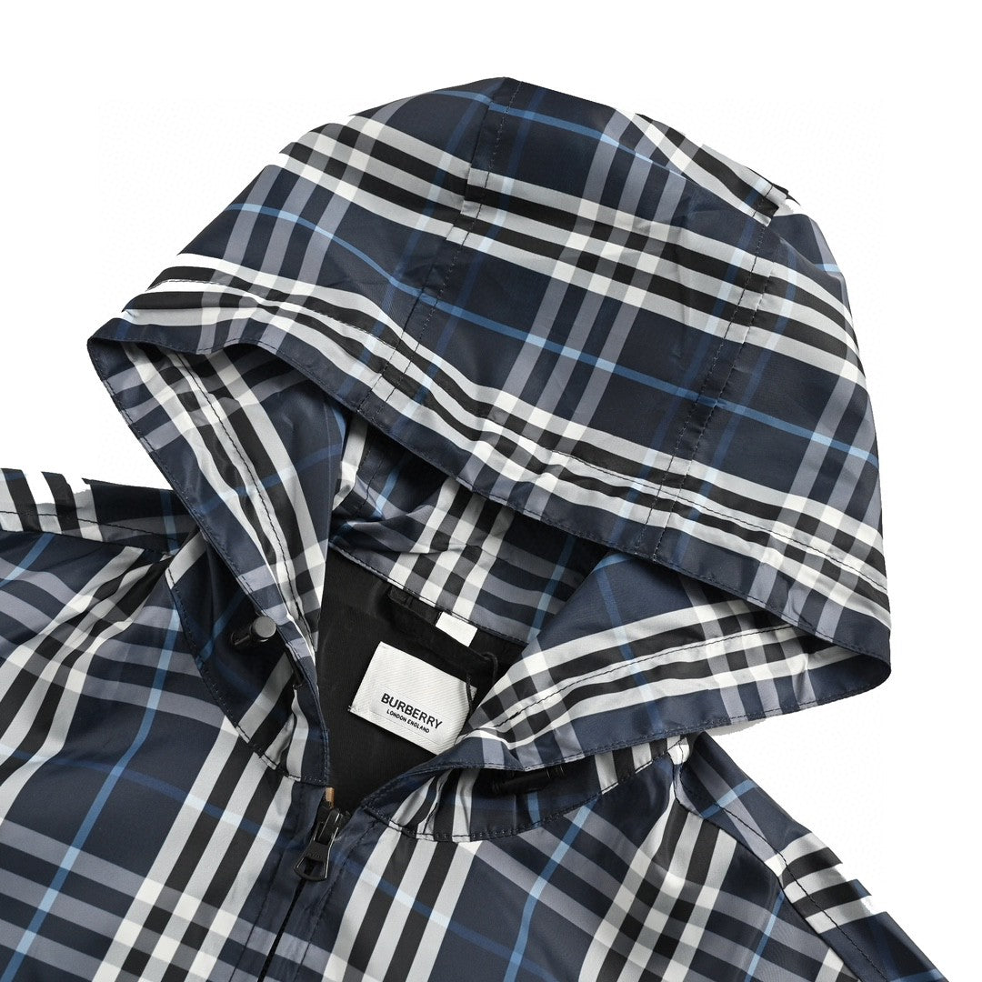 B**rry checkered hooded jacket