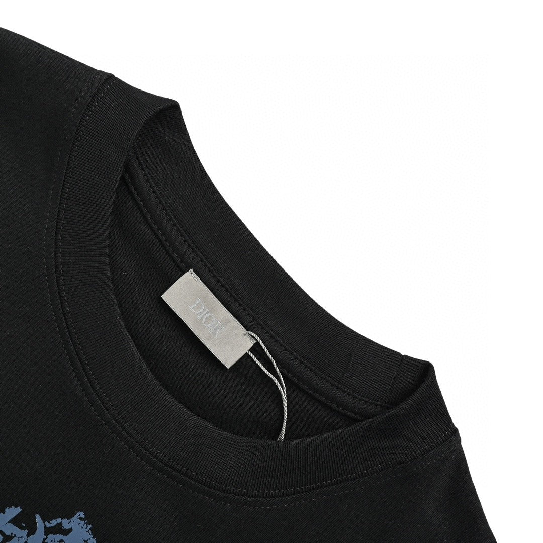 D*or monogram motif t-shirt (black)