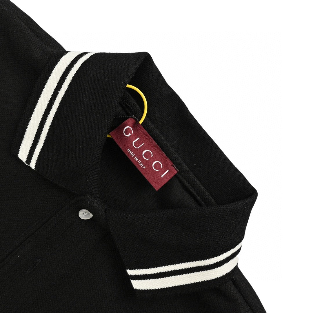 G*u*i striped logo polo shirt (black)