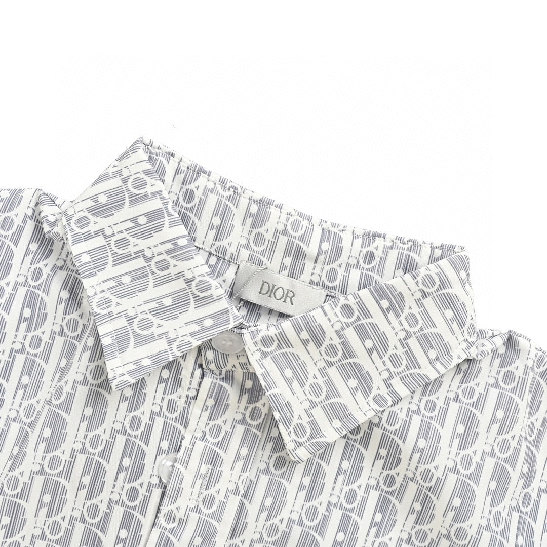 D*or monogram print shirt (gray)