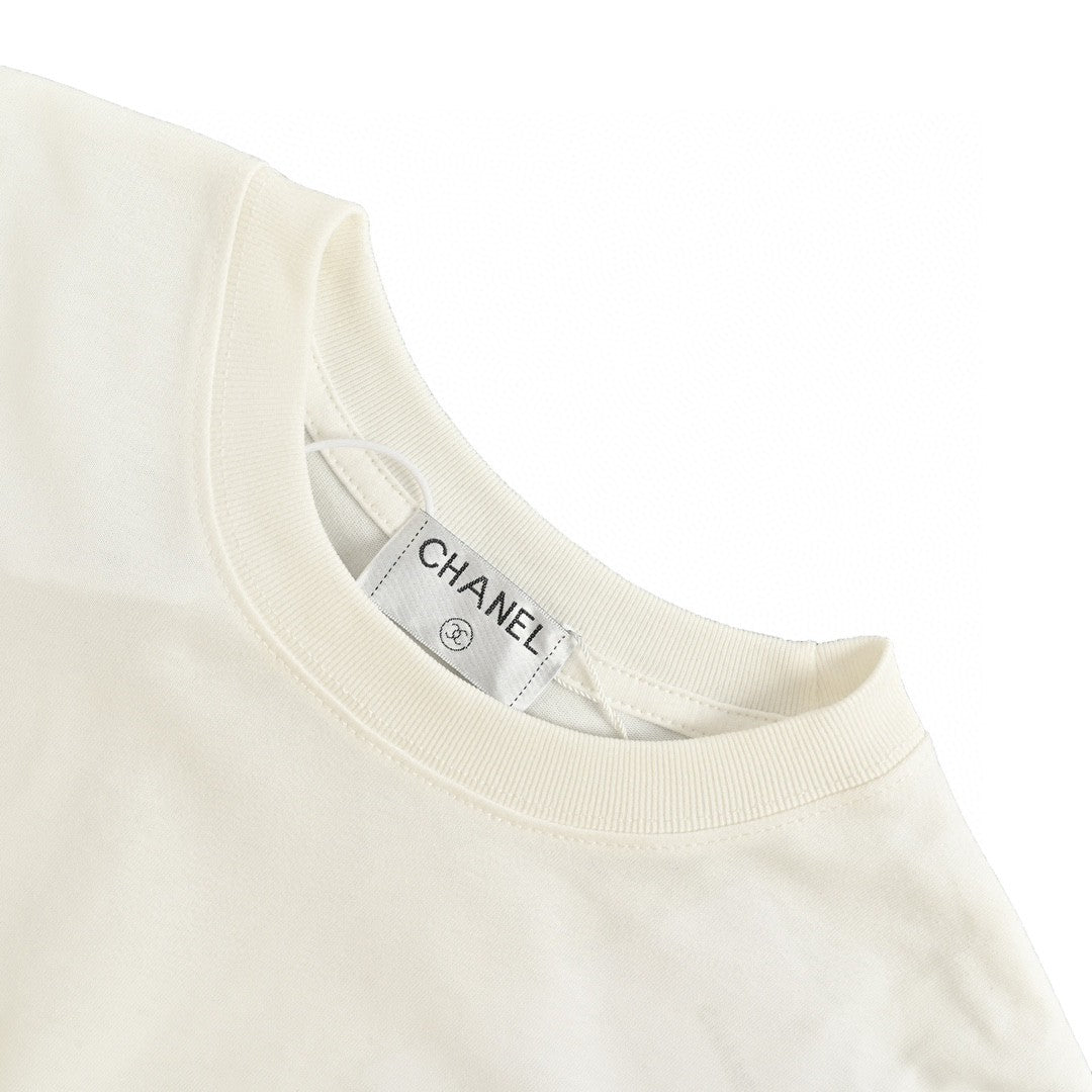 Ch*el pink splash logo t-shirt