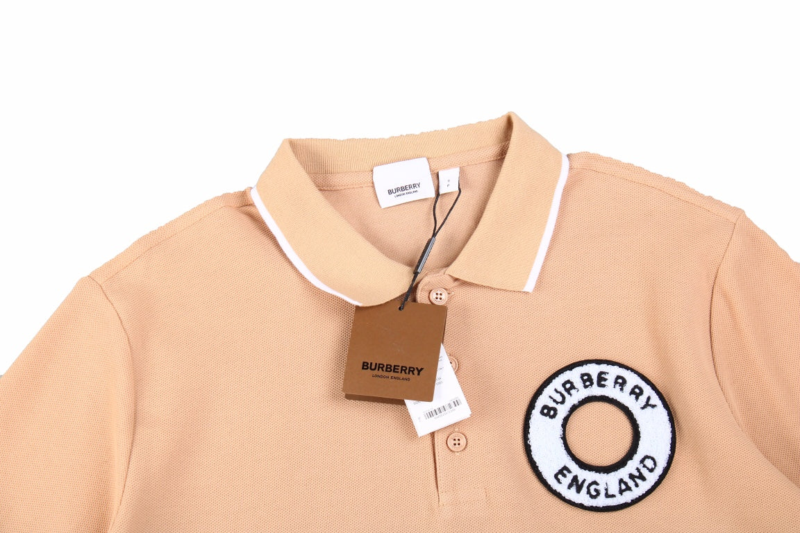 B**rry textured polo shirt in beige